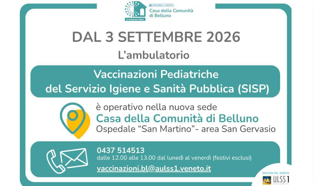 Vaccinazioni pediatriche nuovo ambulatorio